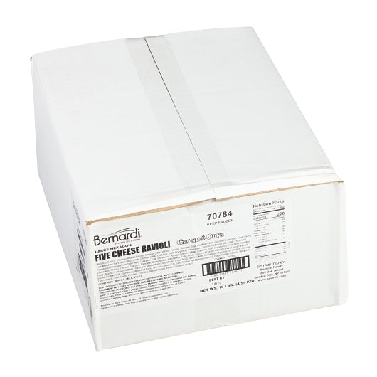 Bernardi Bulk Five Cheese Ravioli, 1 x 10 lb Case - GS1 closed shipping case image