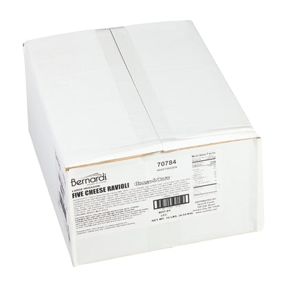 Bernardi Bulk Five Cheese Ravioli, 1 x 10 lb Case - GS1 closed shipping case image