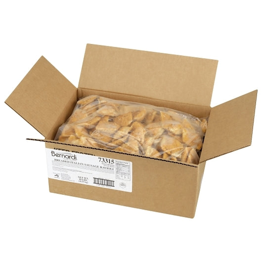 Bernardi Breaded Italian Sausage Ravioli, 2 x 5 lb Case - GS1 open-case image