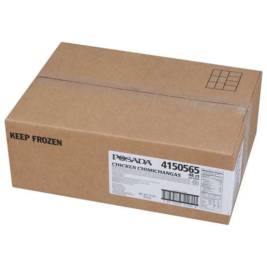 Posada Chicken Chimichanga, 48 x 5 oz Case - GS1 closed shipping case image