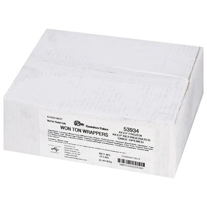 Golden Tiger 3.5 Inch X 3.5 Inch Wonton Wrappers, 12 x 1 lb Case - GS1 closed shipping case image