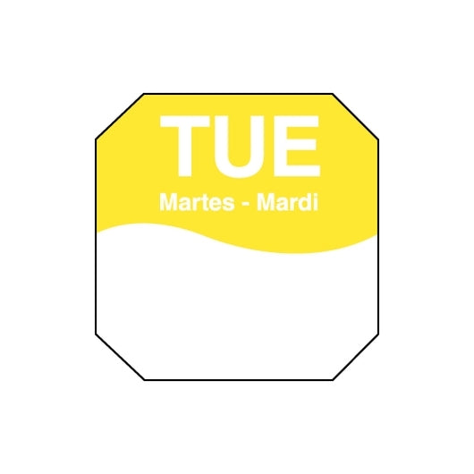 Daymark MoveMark-Removeable Adhesive 1 Inch X 1 Inch Octagon Tuesday Triling Label, 12 x 1000 ct Case - DOT product image 6
