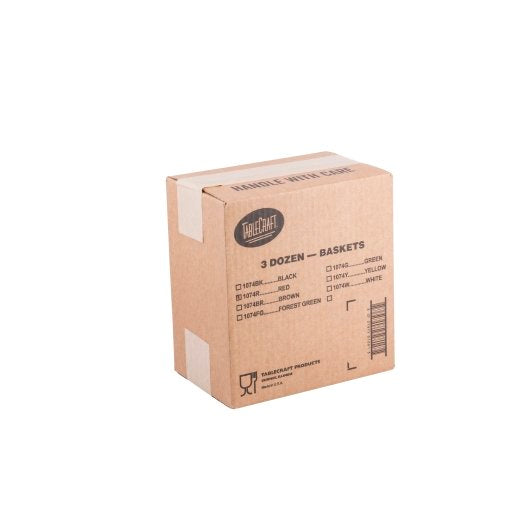 Tablecraft Classic Oval Basket, HDPE, Red 9.375x6x1.875, 1 x 36 each Case - GS1 closed shipping case image