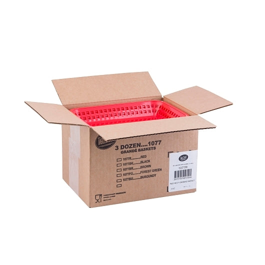 Tablecraft 10.75 Inch X 7.75 Inch X 1.5 Inch Grande Rectangular Red Plastic Basket, 1 x 36 each Case - DOT product image 6