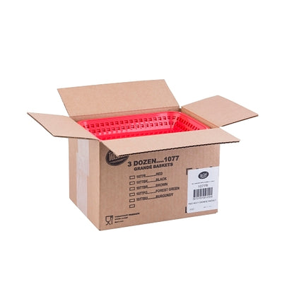 Tablecraft 10.75 Inch X 7.75 Inch X 1.5 Inch Grande Rectangular Red Plastic Basket, 1 x 36 each Case - DOT product image 6