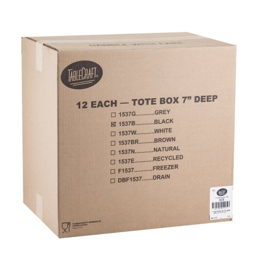 Tablecraft 7 Inch Black Tote Box, 1 x 12 each Case - DOT product image 2