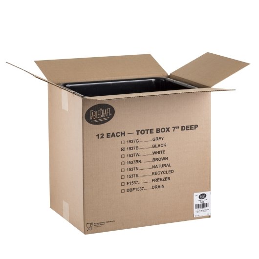 Tablecraft 7 Inch Black Tote Box, 1 x 12 each Case - DOT product image 7