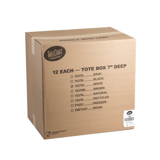 Tablecraft 7 Inch White Tote Box, 1 x 12 each Case - DOT product image 5