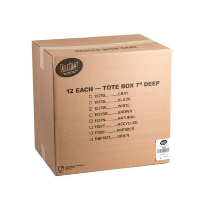 Tablecraft 7 Inch White Tote Box, 1 x 12 each Case - DOT product image 5