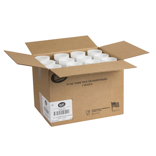 Tablecraft 32 Ounce Natural Widemouth Squeeze Bottle, 1 x 12 each Case - Squeeze Bottles & Dispensers