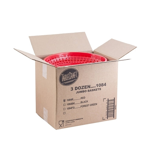 Tablecraft 11.7 Inch Red Oval Jumbo Basket, 1 x 36 each Case - Fast Food Baskets & Trays