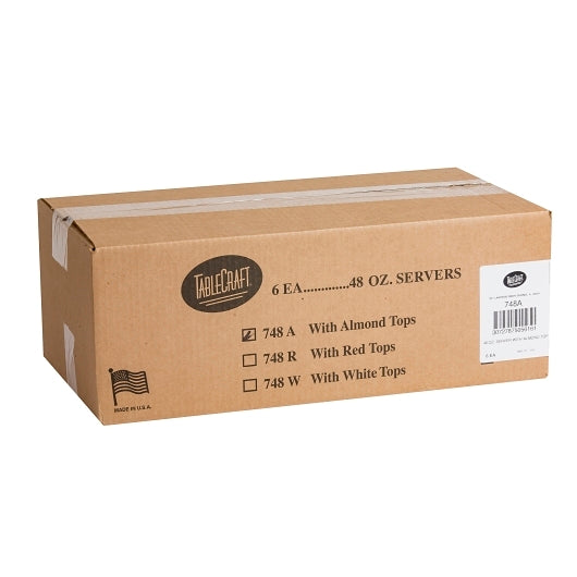 Tablecraft 48 Ounce Almond Top Polyethylene Dispenser, 1 x 6 each Case - DOT product image 4