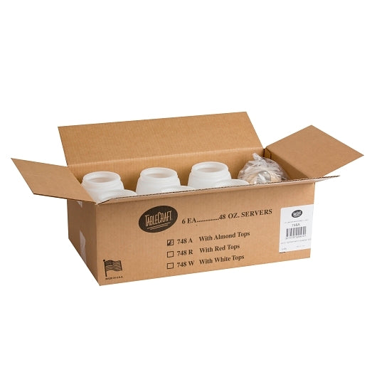 Tablecraft 48 Ounce Almond Top Polyethylene Dispenser, 1 x 6 each Case - DOT product image 3