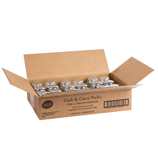 Tablecraft 6 Ounce Cheese Shaker, 6 x 4 ct Case - Tabletop Supplies