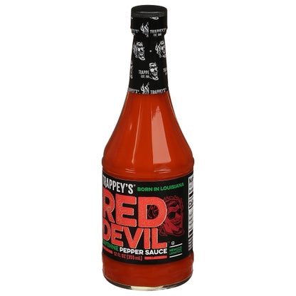 Red Devil Hot Red Devil Cayenne Pepper Hot Sauce Bottle, 12 x 12 fl oz Case - Condiments & Sauces