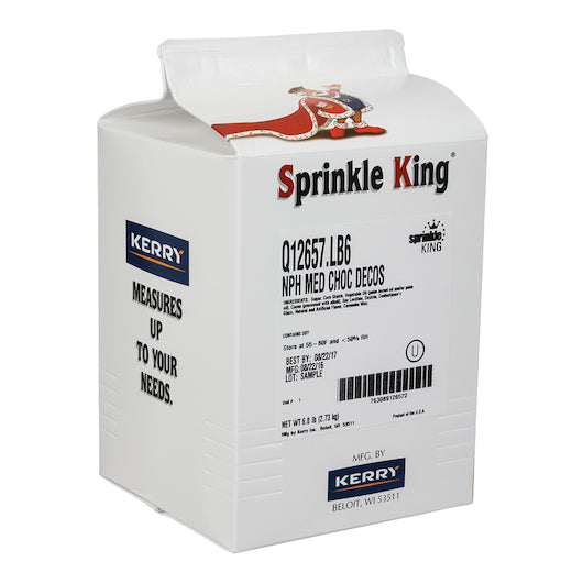 Sprinkle King Decorettes Medium Chocolate Non-Partially Hydrogenated, 4 x 6 lb Case - DOT product image 2