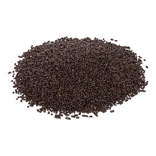 Sprinkle King Decorettes Medium Chocolate Non-Partially Hydrogenated, 4 x 6 lb Case - Pantry Ingredients