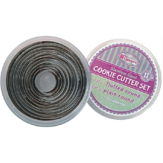 Winco COOKIE CUTTER SET PLAIN ROUND 11 PIECE, 1 x 1 each Case - DOT product image 2