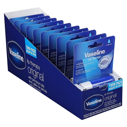 Vaseline Original Lip Twin Pack, 2 x 10 x 0.32 oz Case - Health & Personal Care