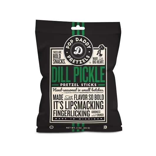 Pop Daddy Dill Pickle Pretzel, 12 x 3 oz Case - Condiments & Sauces
