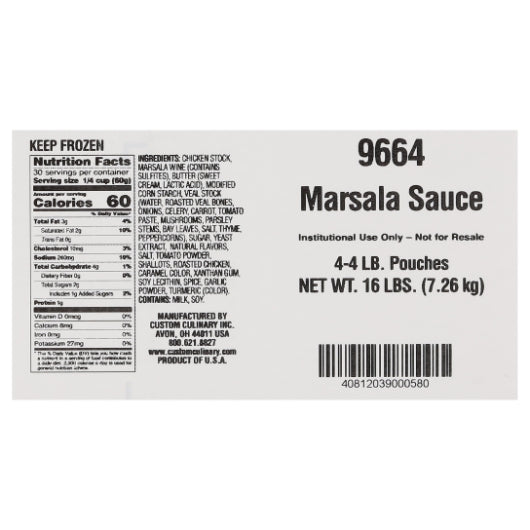 Gold Label Ready To Use Marsala Sauce, 4 x 4 lb Case - DOT product image 8