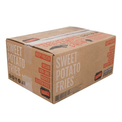 Sweet Sensations 5/16 X 1/2 PLATE CUT SWEET POTATO FRIES, 6 x 2.5 lb Case - GS1 closed shipping case image