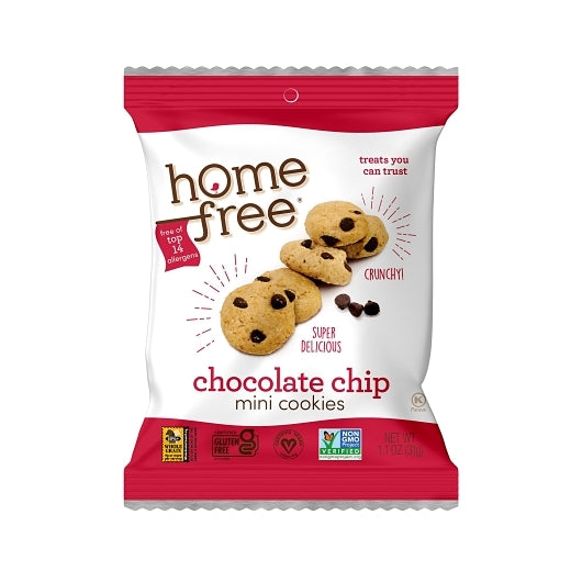 Homefree Gluten-Free Cookies Chocolate Chip Mini, 10 x 1.1 oz Case - Bakery & Desserts