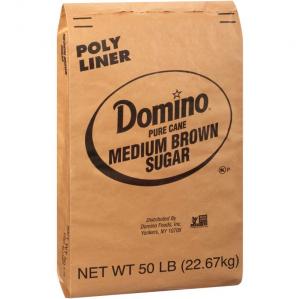 Domino Pure Cane Medium Brown Sugar, Made Of Pure Cane (50 lbs, 1 Pack)