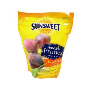 Sunsweet Natural Pitted Prunes Dried Plums, 16 Ounce Pouch -- 12 per case.