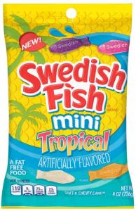 Swedish Fish Mondelez Retail Fat Free Soft Mini Tropical Candy 8oz (PACK Of 12)