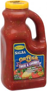 Ortega Thick & Chunky Salsa Sauce, Jalapenos & Onions (1/2 Gallon, 6 Case)
