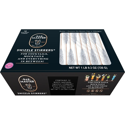 Roses Brands Rock Sugar Stick Swizzle Stirrers, 4 x 72 x 72 each Case - Candy & Confections