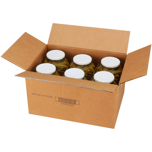 Bay Valley Gluten Free Whole Pickled Okra, 6 x 64 fl oz Case - Condiments & Sauces