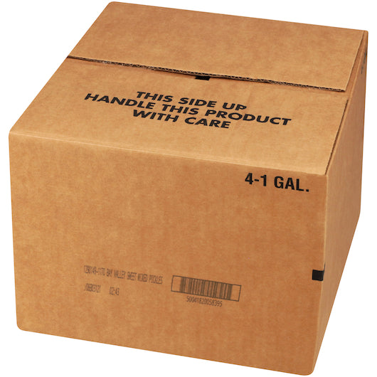 Bay Valley Sweet 232-280 Cut 1/2 Crinkle Mixed Pickle Chip Bulk, 4 x 1 GA Case - GS1 closed shipping case image
