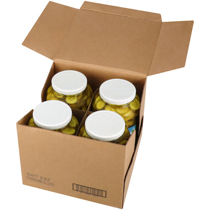 Bay Valley Kosher 320-365 Count 1/4 Crinkle Cut Fresh Pack Pickle Slice Bulk, 4 x 1 GA Case - Condiments & Sauces