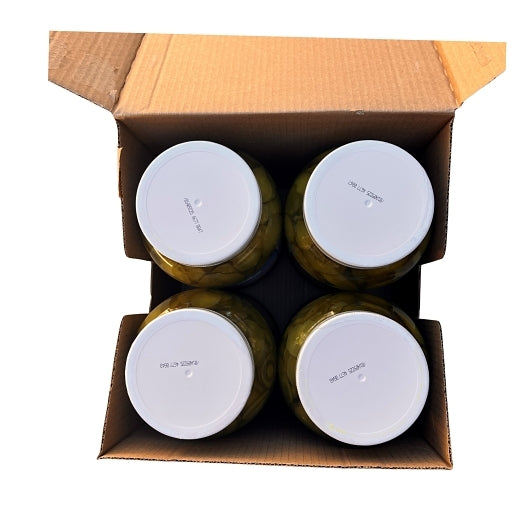 Bay Valley Dill Hamburger 614-678 Count 1/8 Smooth Pickle Slice Bulk, 4 x 1 GA Case - GS1 open-case image