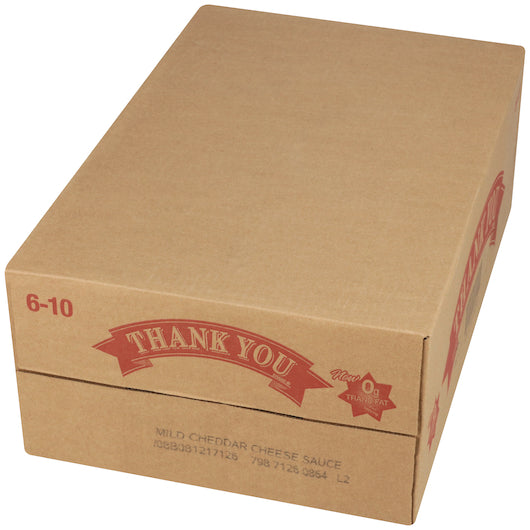 Thank You Mild Cheddar CHEESE SAUCE, 6 x 7 lb Case - GS1 closed shipping case image
