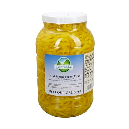 Bay Valley Mild Banana Pepper Rings, 4 x 1 GA Case - Fruit & Sides
