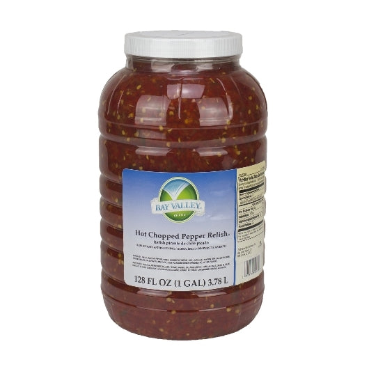 Bay Valley Hot Chopped Pepper And Pickle Relish Bulk, 4 x 1 GA Case - Condiments & Sauces