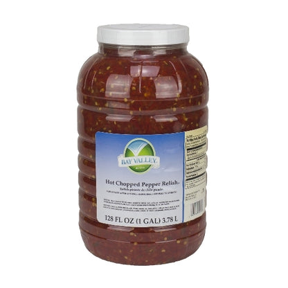 Bay Valley Hot Chopped Pepper And Pickle Relish Bulk, 4 x 1 GA Case - Condiments & Sauces