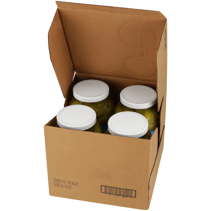 Bay Valley Dill Hamburger 614-678 Count 1/8 Crinkle Cut Pickle Slice Bulk, 4 x 1 GA Case - GS1 open-case image