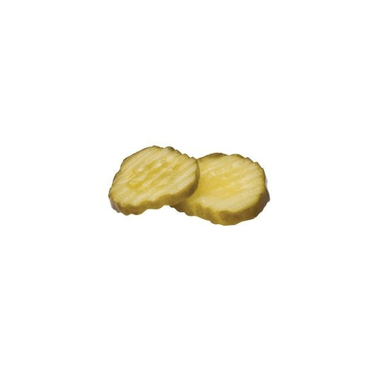Bay Valley Dill Hamburger 614-678 Count 1/8 Crinkle Cut Pickle Slice Bulk, 4 x 1 GA Case - GS1 product shown out of package