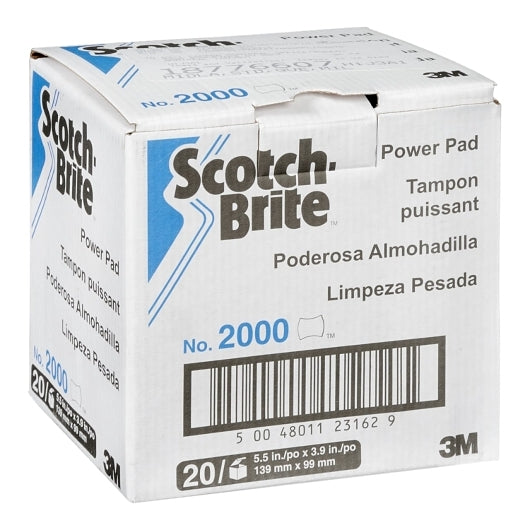 Scotch-Brite Power Pad 5.5 inch x 3.9 inch, 20 x 1 ct Case - Cleaners & Sanitizers