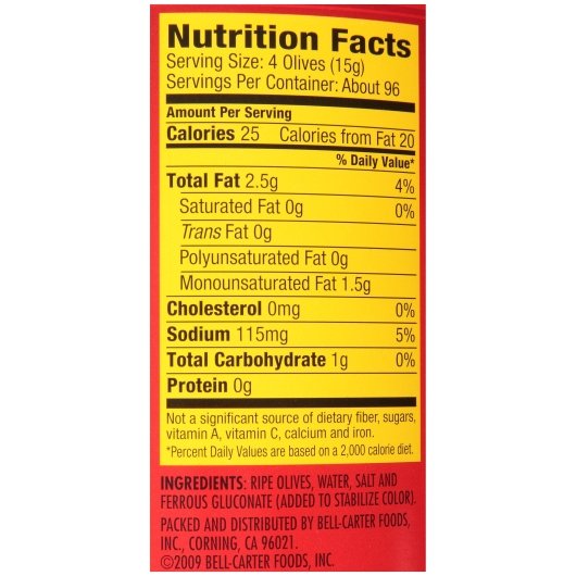 Lindsay Pitted Ripe Large Domestic Olives Canned, 6 x 51 oz Case - Condiments & Sauces