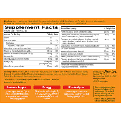 Emergen-C VITAMIN C SUPER ORANGE, 4 x 3 x 30 each Case - DOT product image 2