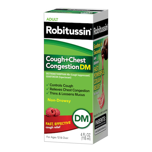 Robitussin Cough & Chest Congestion Dm, 8 x 3 x 4 oz Case - DOT product image 2