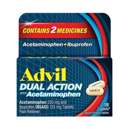 Advil Dual Action With Acetaminophen, 12 x 6 x 18 each Case - Health & Personal Care