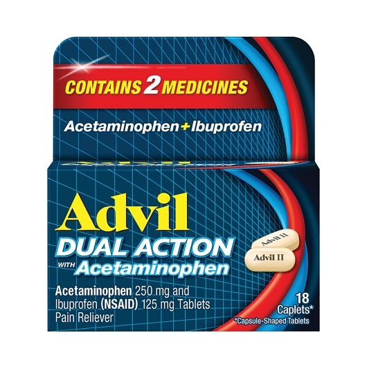 Advil Dual Action With Acetaminophen, 12 x 6 x 18 each Case - Health & Personal Care