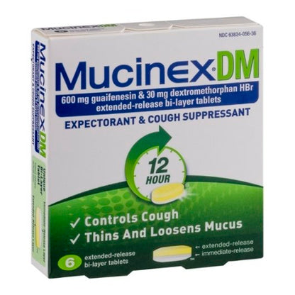 Mucinex DM - Regular Strength Blister Pack, 24 x 6 each Case - Health & Personal Care