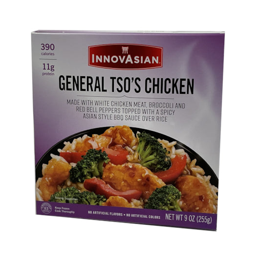 InnovAsian Cuisine General Tso's Chicken & White Rice, 8 x 9 oz Case - Plates Bowls